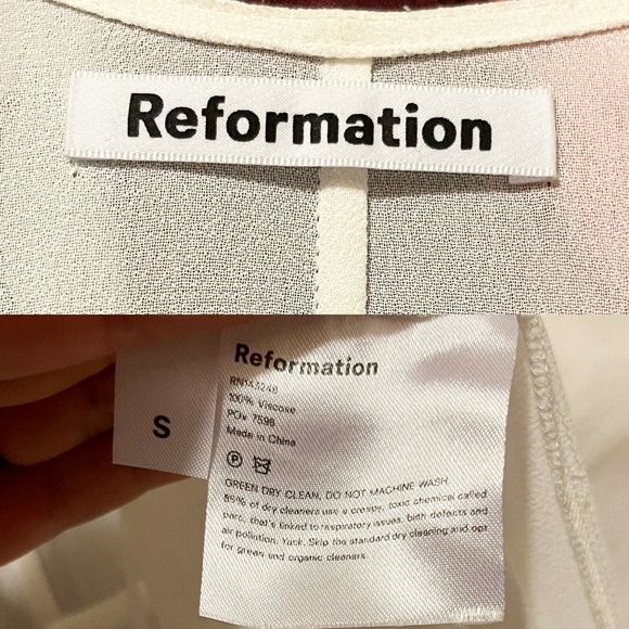 REFORMATION Winslow Wrap Maxi Dress Ivory White Belt Short Sleeves Small NWOT - Picture 8 of 12